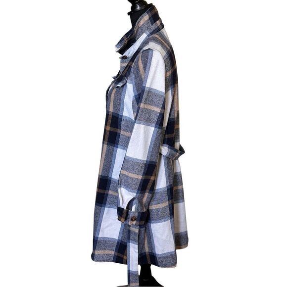 SHEIN LUNE Ladies' Plaid Oversized Peacoat Sz Large - Picture 2 of 7